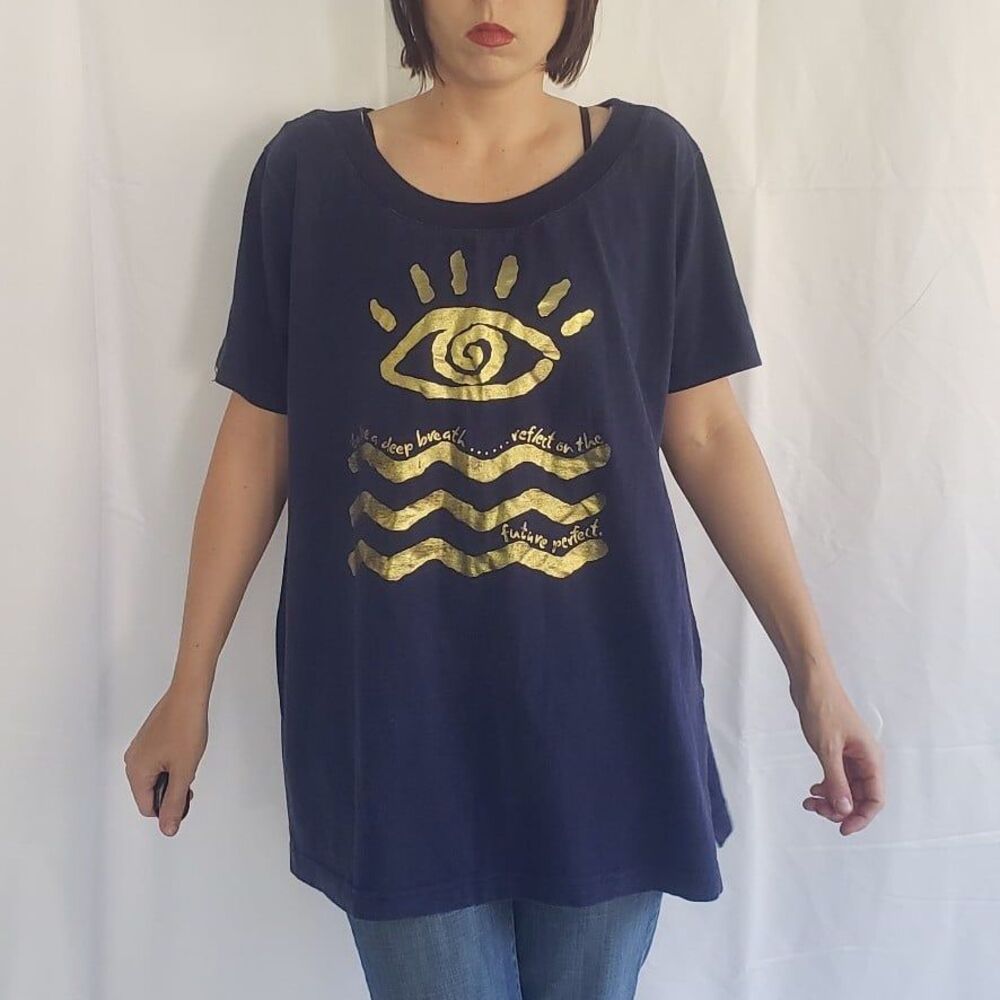 90s Blue and Gold Eye Tee